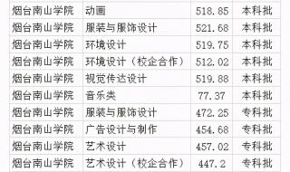 烟台南山学院专业